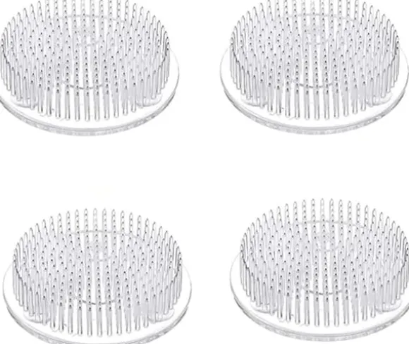 4 blomformade blomsterarrangemang i klar plast, 70 mm