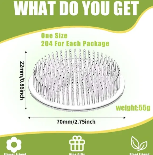 4 blomformade blomsterarrangemang i klar plast, 70 mm