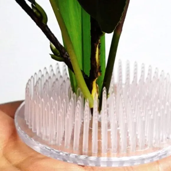 4 blomformade blomsterarrangemang i klar plast, 70 mm