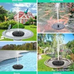 13 cm diameter, flytande solfontänsats, dekorativ trädgårdsfontänpump, terrass fontän