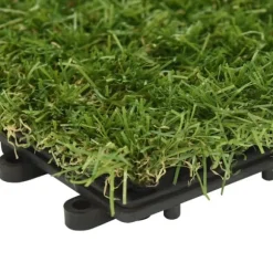 22 -delade konstgräsplattor för underhållsfri gräsmatta | Färg: Grön | Storlek: 30x30 cm