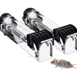 2 delar musfälla, grymhetsfria smarta musfällor, originalmöss, fångar levande möss Plastråttfälla