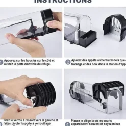 2 delar musfälla, grymhetsfria smarta musfällor, originalmöss, fångar levande möss Plastråttfälla