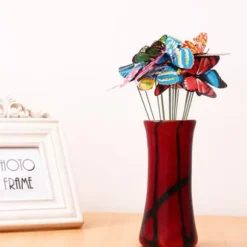 50 delar trädgårdsfjärilsprovset, trädgårdsfjärilsdekorationer på uteplatsväxter trädgårdsfest gräsmatta gårdsdekoration (17 cm)