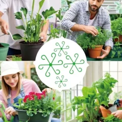 4 delar växtstöd återanvändbara växtodlingstillbehör, olika storlekar klätterväxtpinnar för inomhusväxter dekoration, gröna