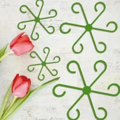 4 delar växtstöd återanvändbara växtodlingstillbehör, olika storlekar klätterväxtpinnar för inomhusväxter dekoration, gröna