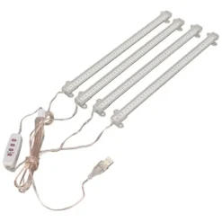 4 Heads USB-kontakt Dimbar Full Spectrum LED Grow Light med timerfunktion för inomhussuckulenter - 4000K 168 LEDs