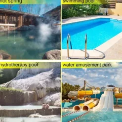 1 HP/750W 16m huvudlyft 19200L/timme poolpump med 50mm inlopp/utlopp, avtagbar filterkorg, säkerhetsskydd, tyst drift