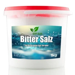 1 kg epsomsalt, grangödsel, bladgödsel, magnesium i en hink, 1 kg