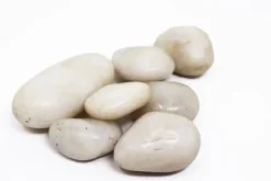 60 kg Polerad klappersten River Pebble Småsten Trädgårdsgrus Prydnadsgrus Vit