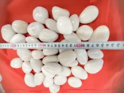 60 kg Polerad klappersten River Pebble Småsten Trädgårdsgrus Prydnadsgrus Vit
