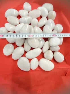 160 kg Polerade småsten Flodsten Pebbles Trädgårdsgrus Prydnadsgrus Vit