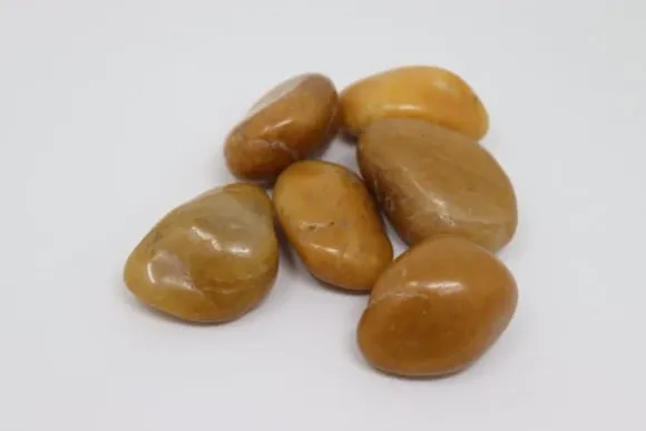 100 kg Polerade småsten Flodsten Pebbles Trädgårdsgrus Prydnadsgrus Gul