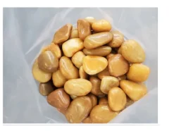 100 kg Polerade småsten Flodsten Pebbles Trädgårdsgrus Prydnadsgrus Gul