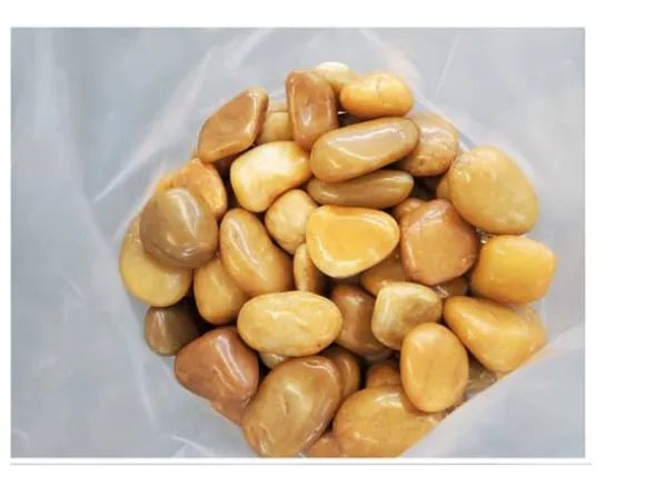 100 kg Polerade småsten Flodsten Pebbles Trädgårdsgrus Prydnadsgrus Gul