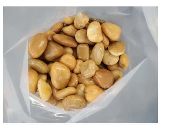 100 kg Polerade småsten Flodsten Pebbles Trädgårdsgrus Prydnadsgrus Gul