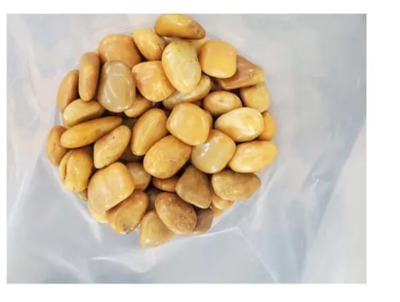 100 kg Polerade småsten Flodsten Pebbles Trädgårdsgrus Prydnadsgrus Gul