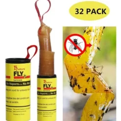 32 klibbiga flugfällor, pappersflugdödare, klibbig insektsfälla i flugpappersrulle