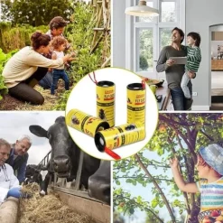 32 klibbiga flugfällor, pappersflugdödare, klibbig insektsfälla i flugpappersrulle