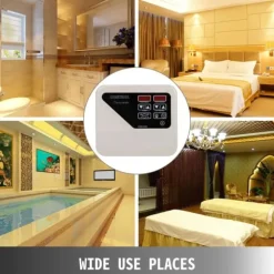 3-9 KW 40-105°C extern digital bastukontroll för kommersiellt och hemmabruk, justerbar tid och temperatur, säker att använda