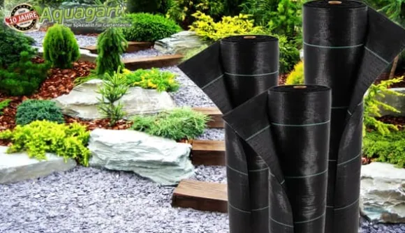 160 m² Ogräsbekämpningsmembran Ogräsfoder Mulchliner 100 g 1,65 m bred