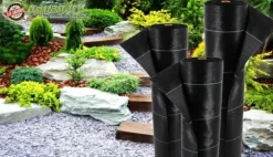 72 m² Ogräsbekämpningsmembran Ogräsfoder Mulchliner 100 g 1 m bred Svart