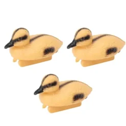 3 realistiska gula ankungar dammprydnader för trädgårdspooldekoration - set med 3