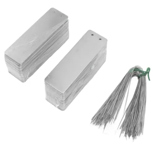 100 st. dubbelsidiga skrivbara metalletiketter för utomhusträdgårdsskötsel Hög hållbarhet i aluminium Växtetiketter Trädidentifieringsetiketter