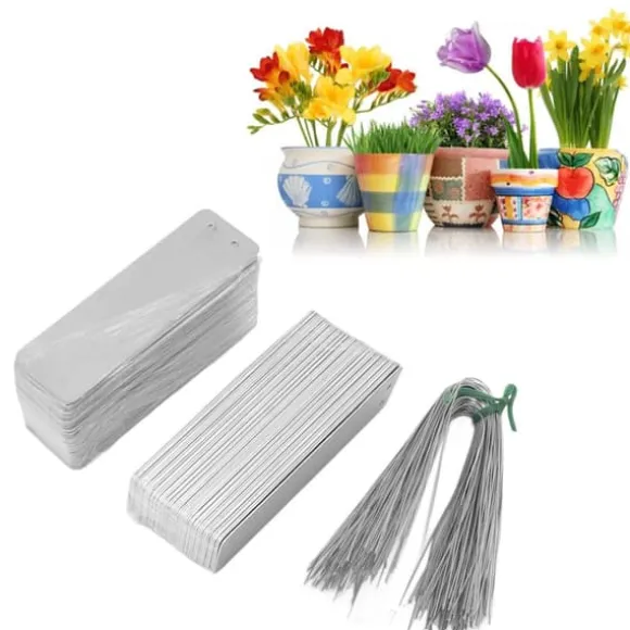 100 st. dubbelsidiga skrivbara metalletiketter för utomhusträdgårdsskötsel Hög hållbarhet i aluminium Växtetiketter Trädidentifieringsetiketter