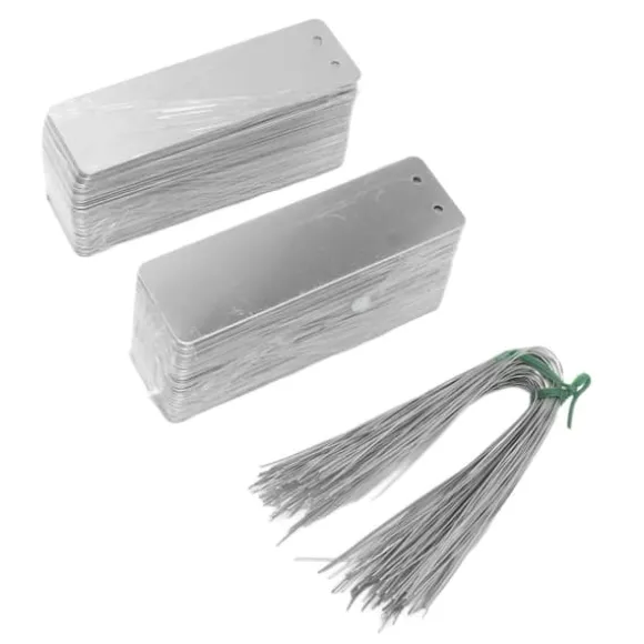 100 st. dubbelsidiga skrivbara metalletiketter för utomhusträdgårdsskötsel Hög hållbarhet i aluminium Växtetiketter Trädidentifieringsetiketter