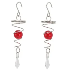 2 st. Gazing Ball Spiral Stjärtvindspinner Stabilisator Rostfritt Stål Spiral Vindspel För Utomhus Röd