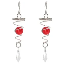 2 st. Gazing Ball Spiral Stjärtvindspinner Stabilisator Rostfritt Stål Spiral Vindspel För Utomhus Röd