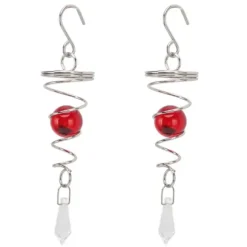 2 st. Gazing Ball Spiral Stjärtvindspinner Stabilisator Rostfritt Stål Spiral Vindspel För Utomhus Röd