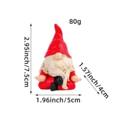 2 st gnomstatyer, roliga, stygga trädgårdstomtar, dekoration av mini-jultomtar