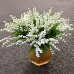 10 st konstgjorda liljekonvaljer hög simulering falska blommor för hembröllopsdekoration