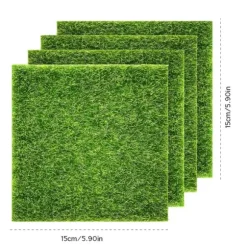 4 ST Konstgräs för trädgårdsminiatyrprydnad Trädgård DIY Gräs