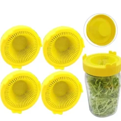 4 st. lättsköljda och dränerade plastlock för grodlock med bred öppning