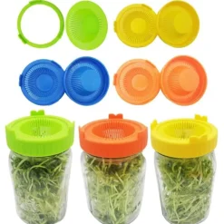 4 st. lättsköljda och dränerade plastlock för grodlock med bred öppning