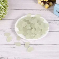 100 st lysande stenar fluorescerande dekor trädgård gård inomhus akvarium landskapsdekoration genomskinlig