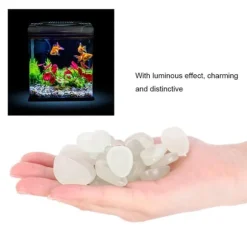 100 st lysande stenar fluorescerande dekor trädgård gård inomhus akvarium landskapsdekoration genomskinlig