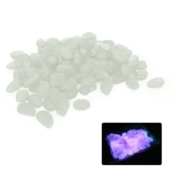 100 st lysande stenar fluorescerande dekor trädgård gård inomhus akvarium landskapsdekoration genomskinlig