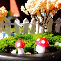 50 st Mini svampdekoration Miniatyrträdgårdshantverk liten konstgjord svamp
