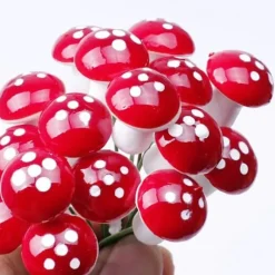 50 st Mini svampdekoration Miniatyrträdgårdshantverk liten konstgjord svamp