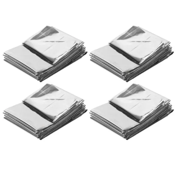 4 st nödfiltar Vattentäta hopfällbara bärbara reflexer Håll torr överlevnad varm filt för campingvandring