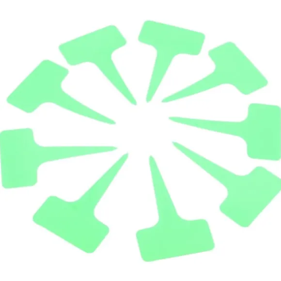 50 st plast T-typ etiketter för växter plantskola trädgård gräsmatta gröna