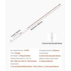 20 st Reflekterande Uppfartsmarkörer, 1/4 Diameter, 48 Tum Snöpinnar, med Reflexfunktion