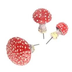 3 st Svamp Trädgårdsdekor Harts Glow in The Dark Svampdekor Lysande svampstatydekor Mikrolandskap