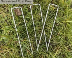 100 st U-formade förankringspinnar för trädgård - Silver 150mm