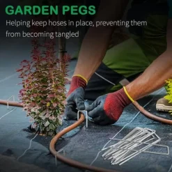 100 st U-formade förankringspinnar för trädgård - Silver 150mm