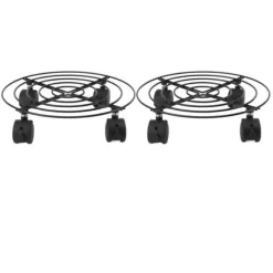 2 st. utomhusväxtvagn med låsbara hjul järn- och PVC-stativ med hög belastning för stora växter